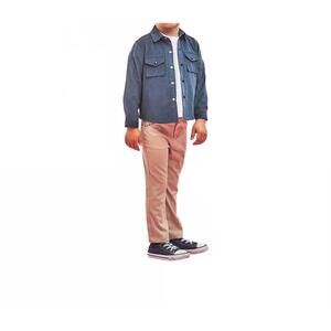 NEW FINA EJERIQUE kid's corduroy shirt with collar and twill trousers set in blu